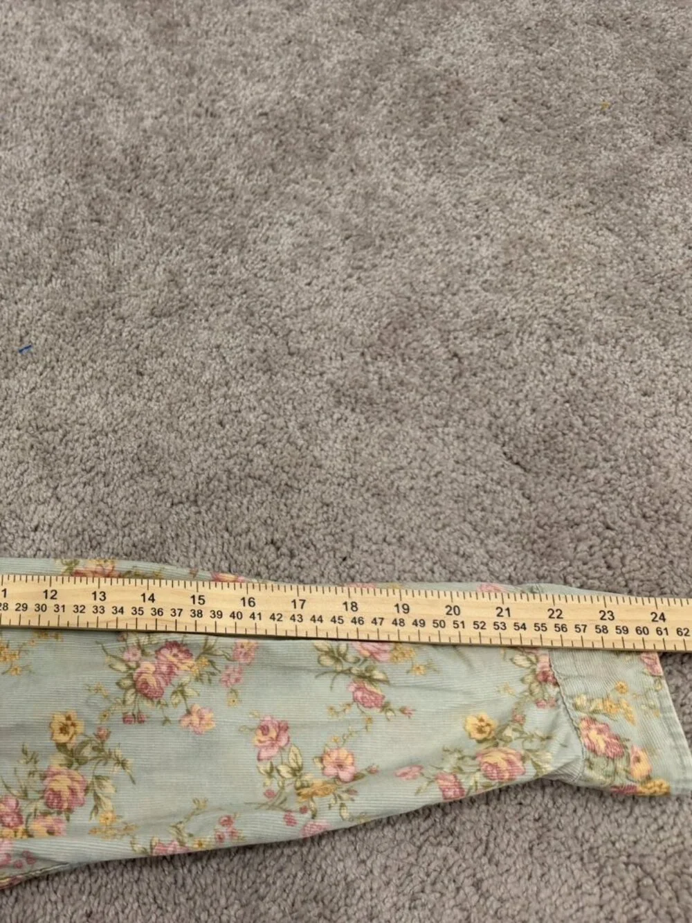 L.L. Bean Women's L Floral Corduroy Shirt Y2K 90s Cottagecore Prairie Roses - Picture 7 of 9